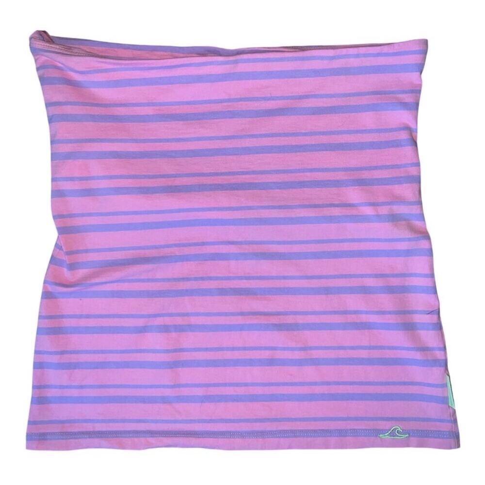 Light Pink Purple Striped Strapless Tube Top Size XXL Surf Style Y2K Retro